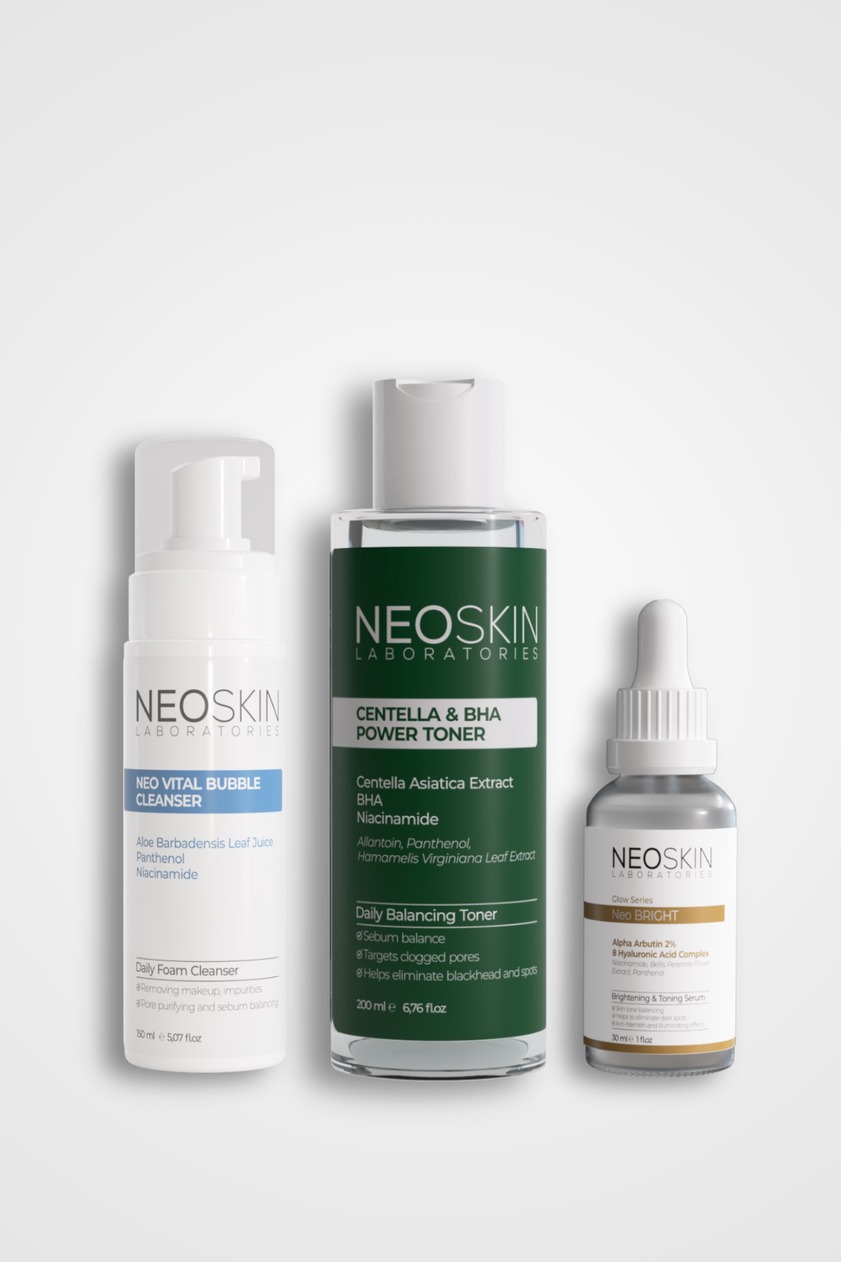 Arındırıcı & Aydınlatıcı 3lü Cilt Bakım Seti – Neoskin Labs